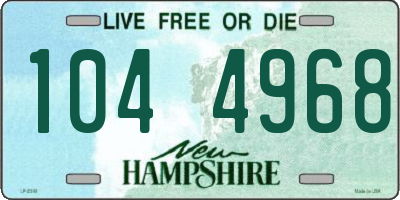 NH license plate 1044968