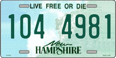NH license plate 1044981