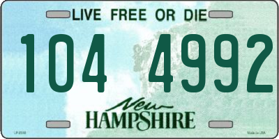 NH license plate 1044992