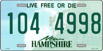 NH license plate 1044998