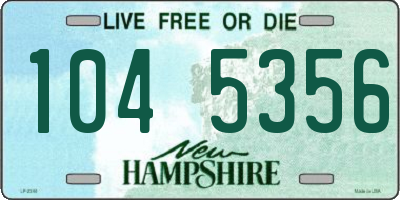 NH license plate 1045356