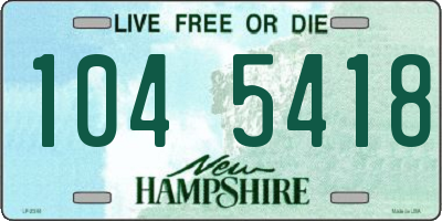 NH license plate 1045418