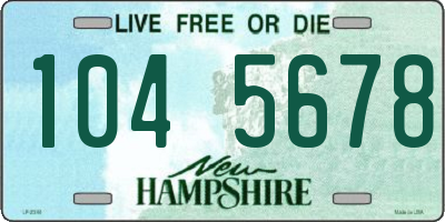 NH license plate 1045678