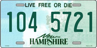 NH license plate 1045721