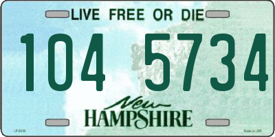 NH license plate 1045734