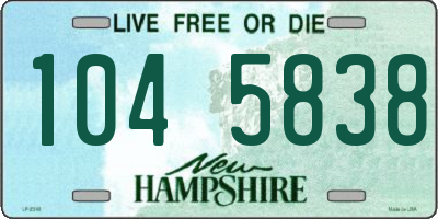 NH license plate 1045838