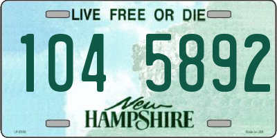 NH license plate 1045892