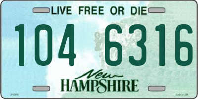NH license plate 1046316