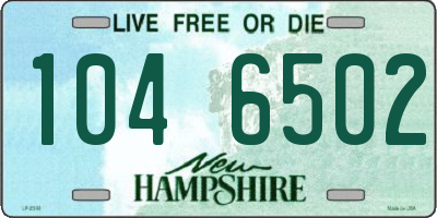 NH license plate 1046502