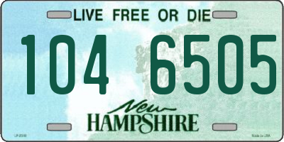 NH license plate 1046505