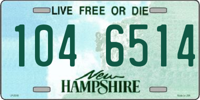 NH license plate 1046514