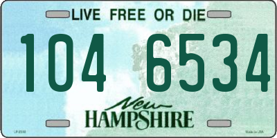 NH license plate 1046534