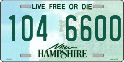 NH license plate 1046600