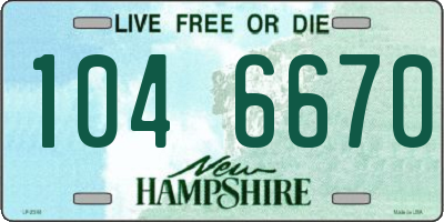 NH license plate 1046670