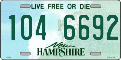 NH license plate 1046692