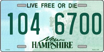 NH license plate 1046700
