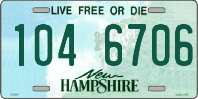 NH license plate 1046706