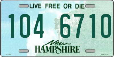 NH license plate 1046710