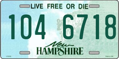 NH license plate 1046718