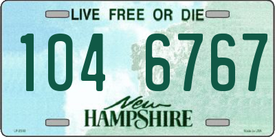NH license plate 1046767