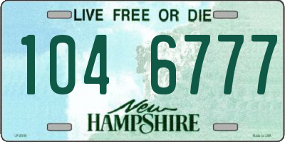 NH license plate 1046777