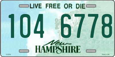 NH license plate 1046778
