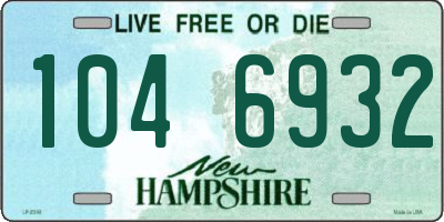 NH license plate 1046932