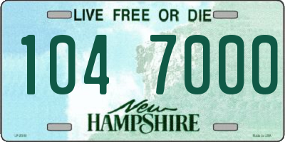 NH license plate 1047000