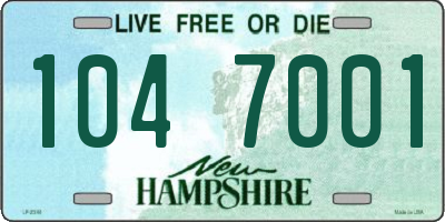 NH license plate 1047001