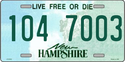 NH license plate 1047003
