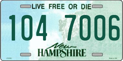 NH license plate 1047006
