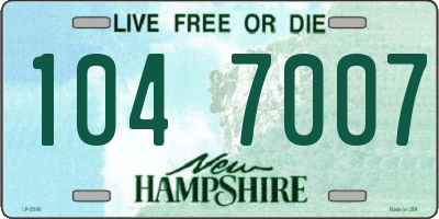 NH license plate 1047007