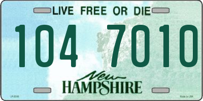 NH license plate 1047010