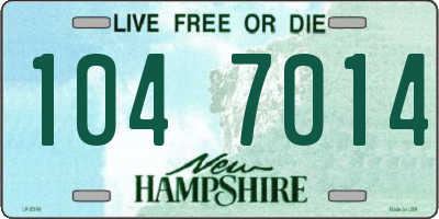 NH license plate 1047014