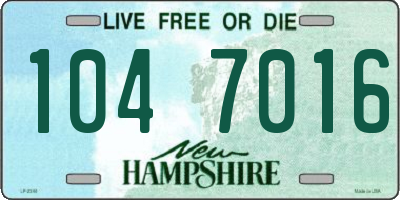 NH license plate 1047016