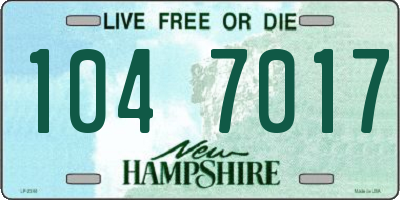 NH license plate 1047017