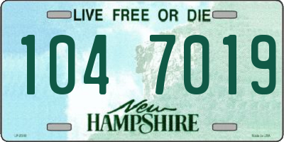 NH license plate 1047019