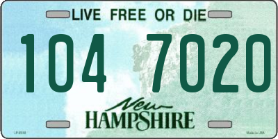 NH license plate 1047020