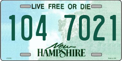 NH license plate 1047021