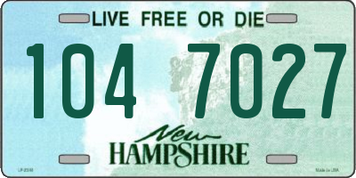 NH license plate 1047027