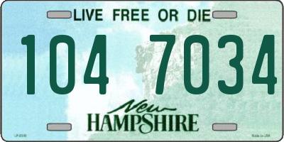 NH license plate 1047034
