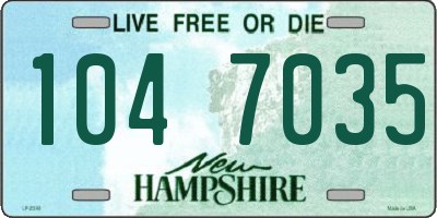 NH license plate 1047035