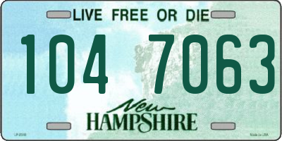 NH license plate 1047063