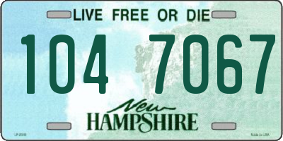 NH license plate 1047067