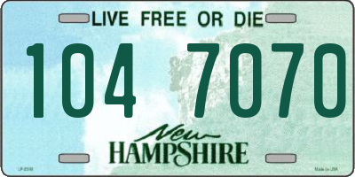 NH license plate 1047070
