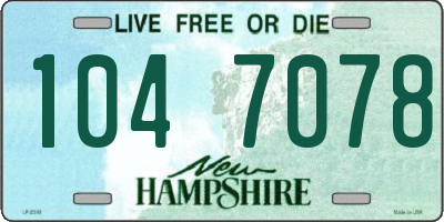 NH license plate 1047078