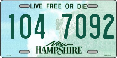 NH license plate 1047092