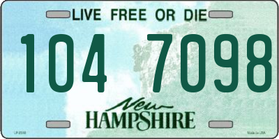 NH license plate 1047098