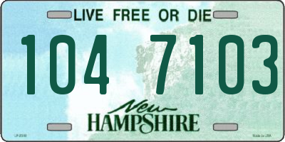 NH license plate 1047103
