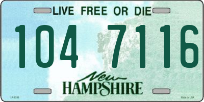 NH license plate 1047116